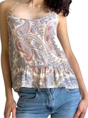 Abercrombie & Fitch Cream Paisley Spaghetti Strap Camisole M NWT